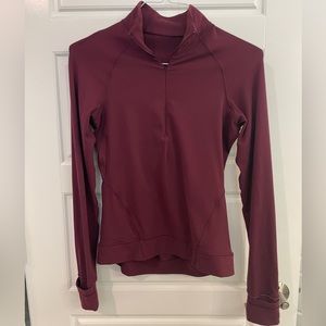 Lululemon Long Sleeve Run 1/2 Zip- Size 6 Burgundy/Wine